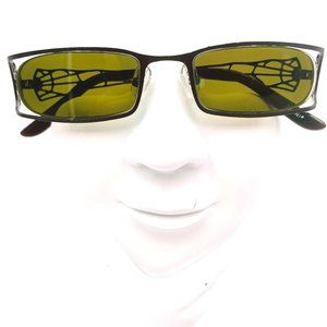ZENNI BURGUNDY METAL OVAL FRAMES SUNGLASSES